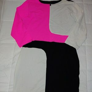 Black/Pink/White Dress